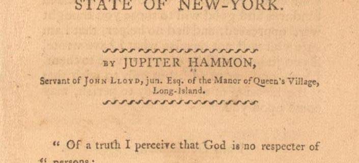 An Address to the Negroes in the State of New-York by Jupiter Hammon front cover