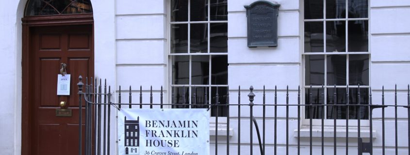 Benjamin Franklin exterior with signs out