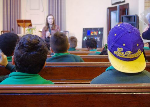 Children listening to a talk