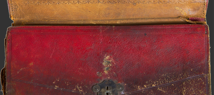 Benjamin Franklin's red Moroccan wallet