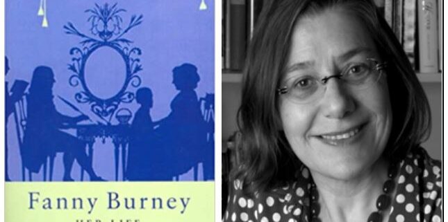 Fanny Burney book cover and Kate Chisholm author photo