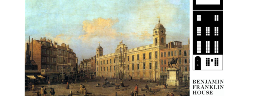 BFH logo next to painting of Charing Cross in the 18th century.